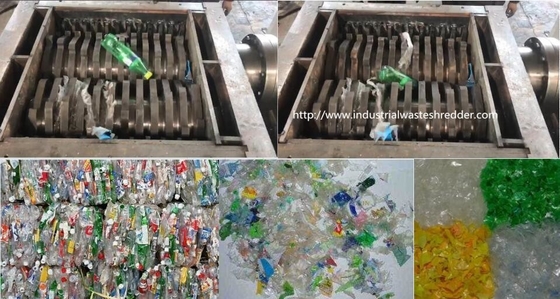 Harga yang bagus Botol Bale Plastik Mesin Shredding Shaft Dual Shaft Perlindungan Overload Otomatis on line