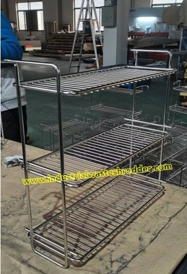 Harga yang bagus 316 Baja tahan karat Peralatan Medis Kerangka Trolley Transportasi Disesuaikan OEM Rak Baja tahan karat Untuk penggunaan rumah sakit on line